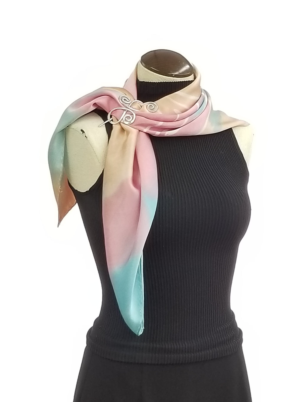Palm in Pastel - Hand Painted Silk Scarf / Wrap