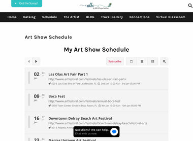 Our art show schedule....