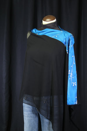 Asymmetrical Poncho - Hand Painted Silk