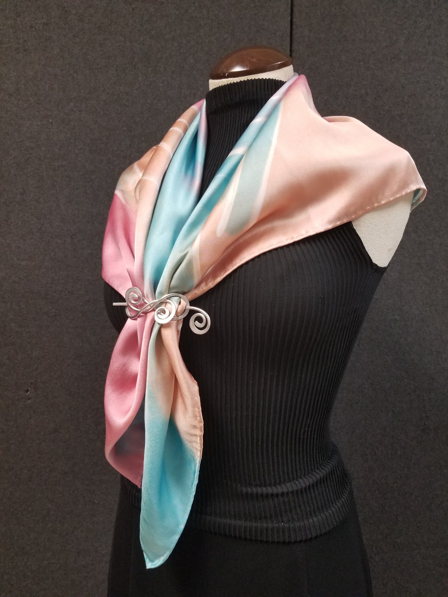 Palm in Pastel - Hand Painted Silk Scarf / Wrap