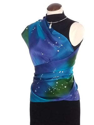 Galaxy 14x72 - Hand Painted Silk Scarf / Wrap