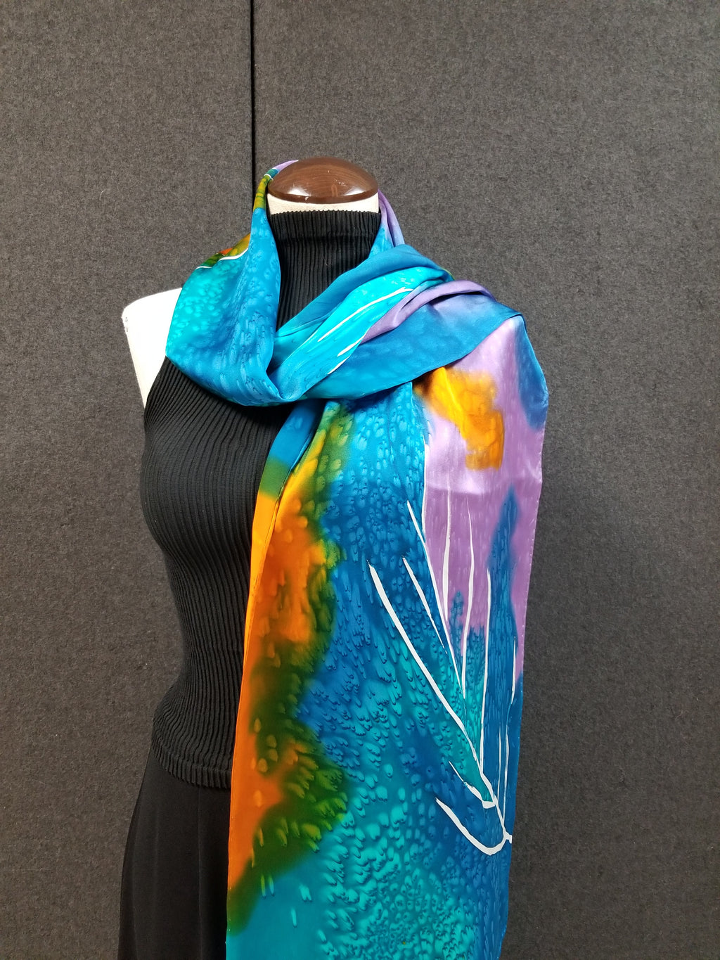 Rain Forest - Hand Painted Silk Scarf