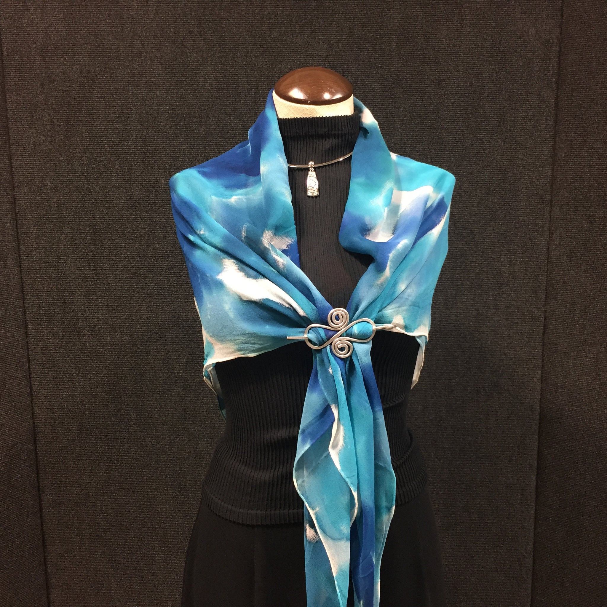 Heaven & Earth - Hand Painted Silk Scarf / Wrap