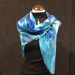 Heaven & Earth - Hand Painted Silk Scarf / Wrap