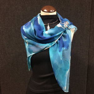 Heaven & Earth - Hand Painted Silk Scarf / Wrap