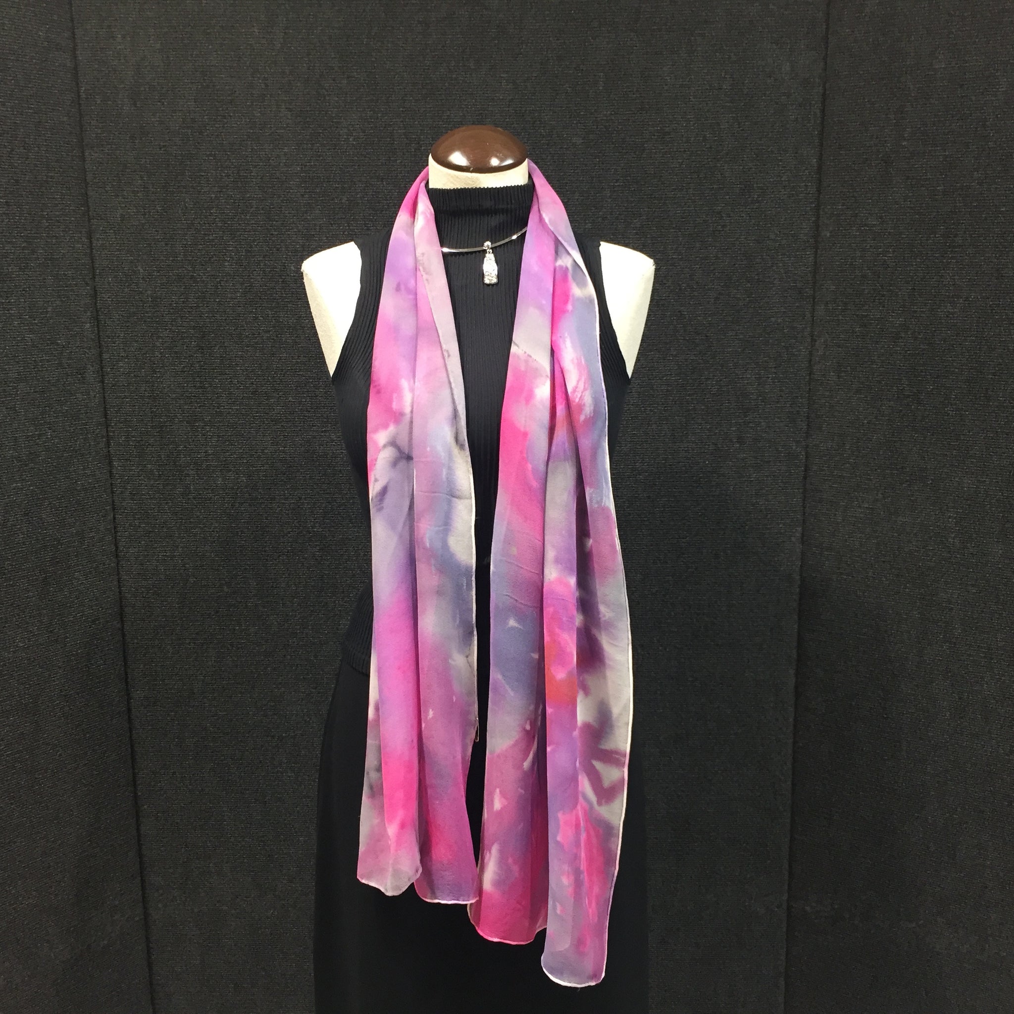 Pink Fury - Hand Painted Silk Scarf
