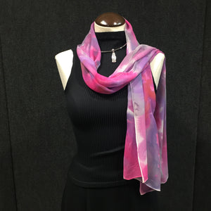Pink Fury - Hand Painted Silk Scarf